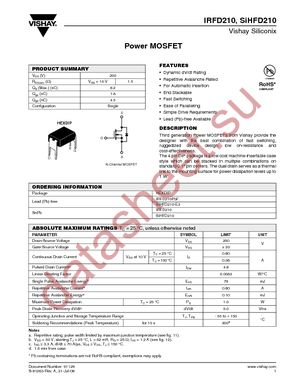 IRFD210 datasheet  