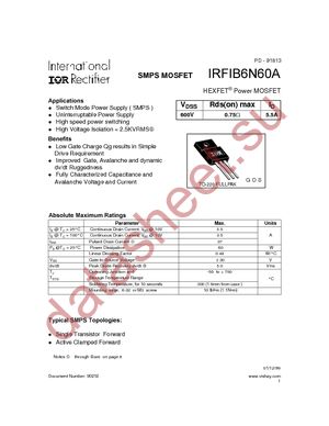 IRFIB6N60A datasheet  