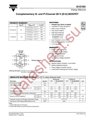 SI1016X-T1-E3 datasheet  
