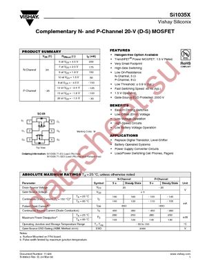 SI1035X-T1-E3 datasheet  