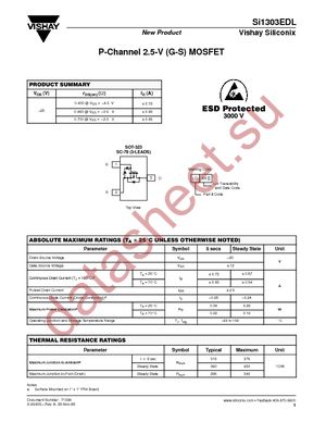 SI1303EDL-T1-E3 datasheet  