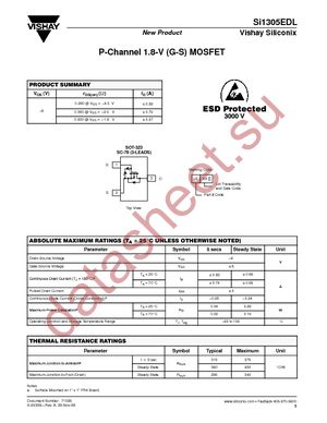 SI1305EDL-T1-E3 datasheet  