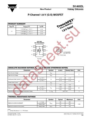 SI1405DL-T1-E3 datasheet  