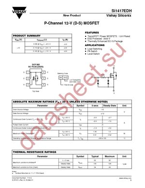 SI1417EDH-T1-E3 datasheet  