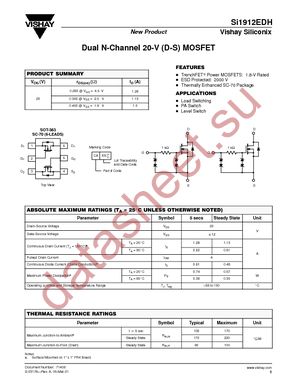 SI1912EDH-T1-E3 datasheet  