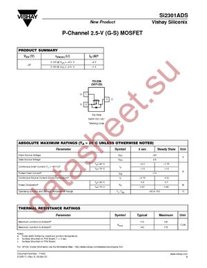 SI2301ADS-T1-E3 datasheet  
