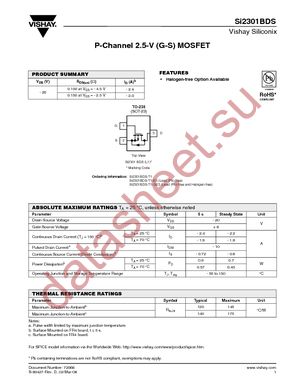 SI2301BDS-T1-E3 datasheet  
