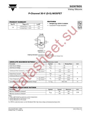 SI2307BDS-T1-E3 datasheet  