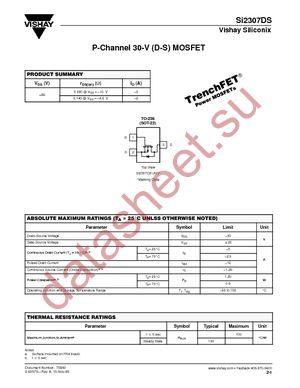 SI2307DS-T1-E3 datasheet  