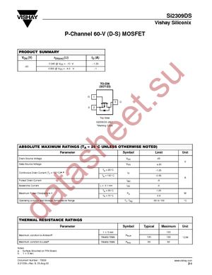 SI2309DS-T1-E3 datasheet  