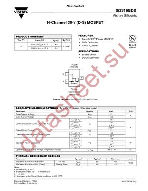 SI2316BDS-T1-E3 datasheet  