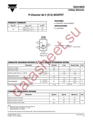 SI2319DS-T1-E3 datasheet  