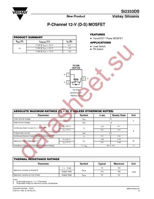 SI2333DS-T1-E3 datasheet  