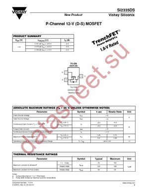 SI2335DS-T1-E3 datasheet  