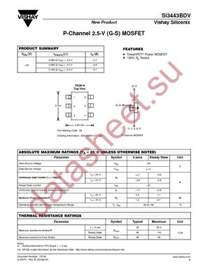 SI3443BDV-T1-E3 datasheet  