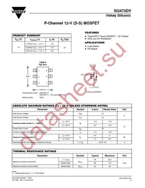SI3473DV-T1-E3 datasheet  