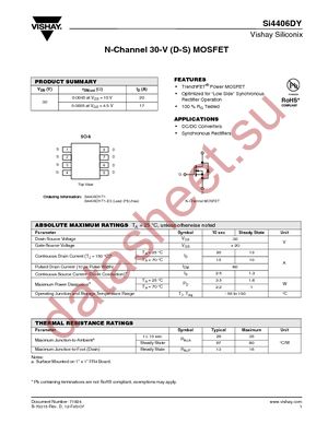 SI4406DY-T1-E3 datasheet  