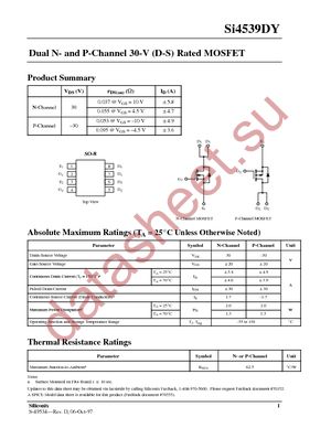 SI4539DY-T1-E3 datasheet  