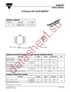 SI4802DY datasheet  