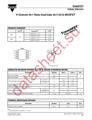 SI4807DY-E3 datasheet  