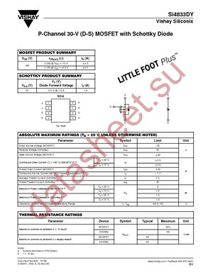 SI4833DY-E3 datasheet  
