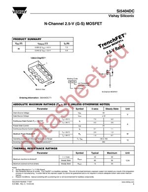 SI5404DC-T1-E3 datasheet  