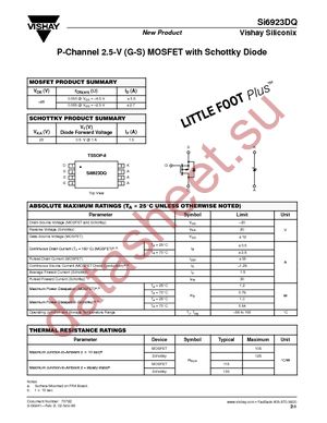 SI6923DQ-T1-E3 datasheet  