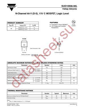 SUD15N06-90L-E3 datasheet  