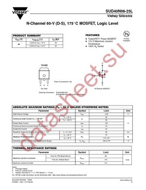 SUD40N06-25L-E3 datasheet  