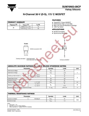 SUM70N03-09CP-E3 datasheet  