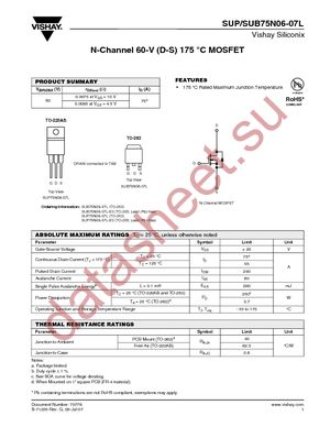 SUP75N06-07L-E3 datasheet  