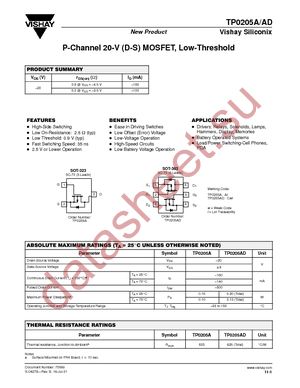 TP0205A-T1 datasheet  