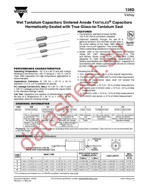 138D116X0150F2 datasheet  