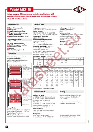 MKP10-.022/1000/10P22 datasheet  