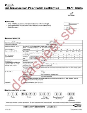 140-MLNP16V22-RC datasheet  