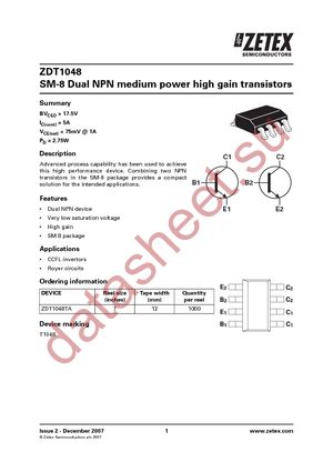 ZDT1048TC datasheet  