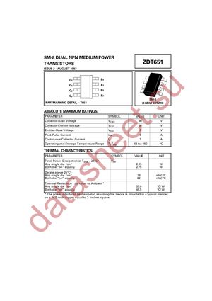 ZDT651TA datasheet  