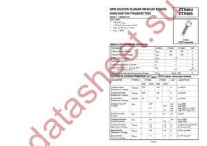 ZTX605STOA datasheet  