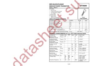 ZTX649STZ datasheet  