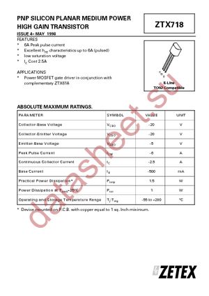 ZTX718STOB datasheet  