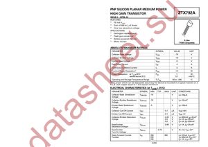 ZTX792ASTOA datasheet  