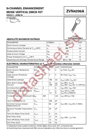 ZVN4206AVSTZ datasheet  