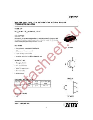 ZX5T3ZTA datasheet  