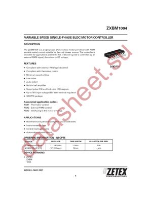 ZXBM1004Q16TA datasheet  