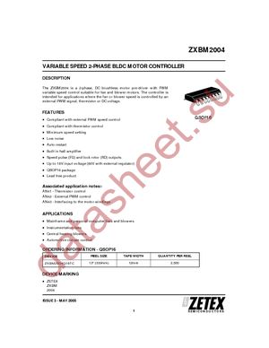 ZXBM2004Q16TA datasheet  