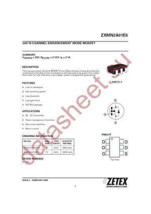 ZXMN2A01E6TA datasheet  