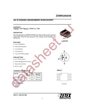 ZXMN2A02X8TC datasheet  