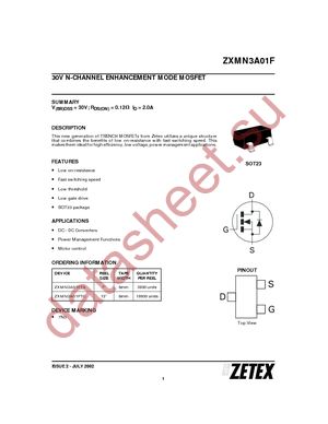 ZXMN3A01FTA datasheet  