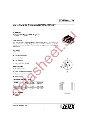 ZXMN3A02X8TC datasheet  