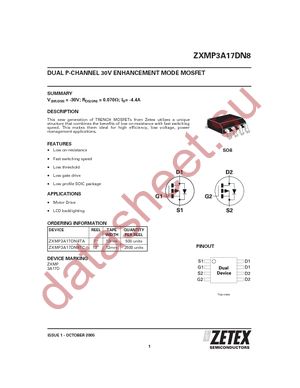 ZXMP3A17DN8TA datasheet  
